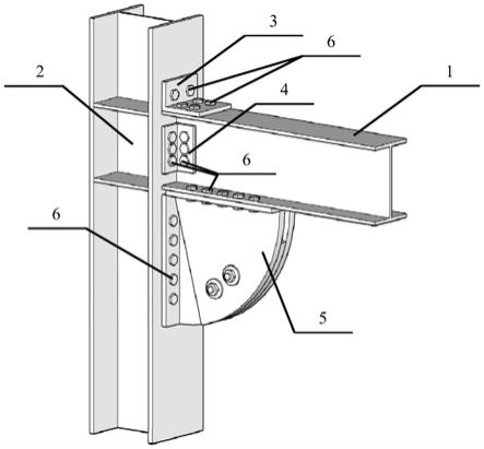 一种带有扇形摩擦阻尼器的角钢连接梁柱节点结构的制作方法
