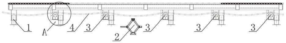 一种板链输送机回链托辊抽拉机构的制作方法