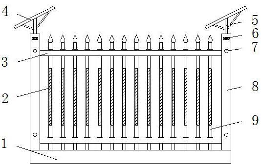 一种具有警示作用的锌钢栏杆的制作方法