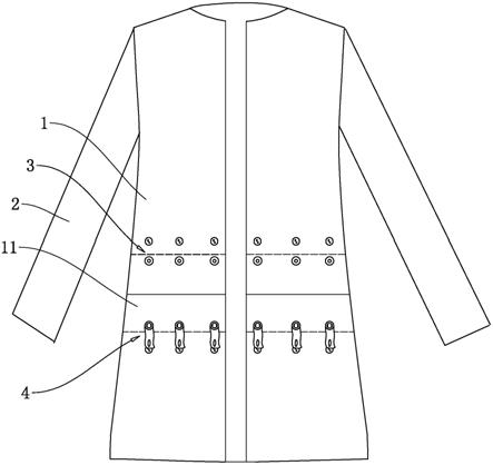 一种衣长可调整的上衣的制作方法