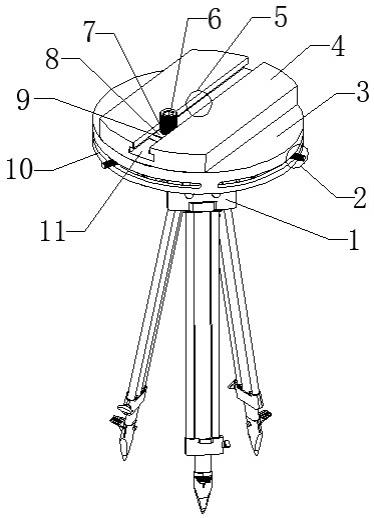 一种全站仪快速调节对中托盘装置