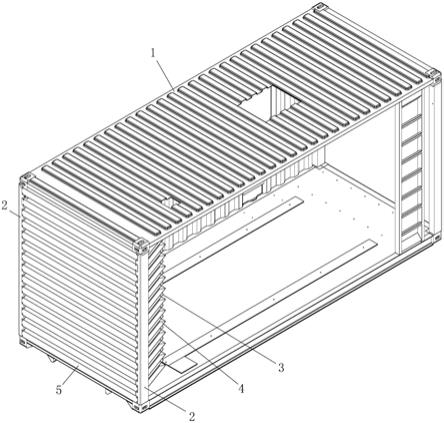 一种排风降噪片采用滑轨式安装结构的集装箱发电机组的制作方法