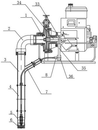 一种抽真空引水与水泵输送动力分离的水泵装置的制作方法