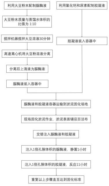 一种基于脲酶诱导碳酸钙沉积固化淤泥土的方法