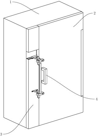 一种气体混配器的柜门锁止机构的制作方法