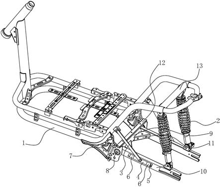 一种具有双重减震调节机构的电动车车架的制作方法