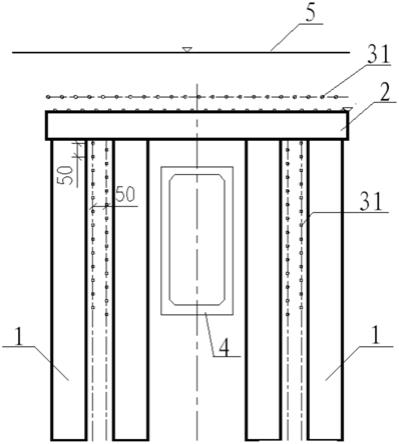 铁路下穿公路顶进框构施工的加固结构的制作方法