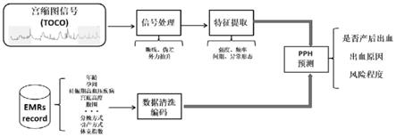 基于胎监宫缩图和高危因素的产后出血风险预测方法及预警系统