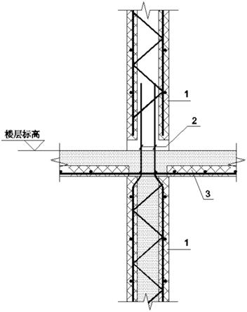 一种双面叠合墙纵向筋用作竖向插筋的施工构造的制作方法