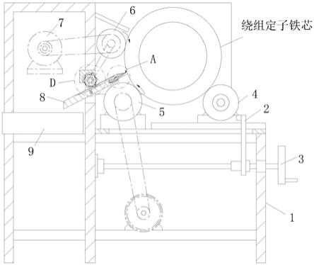 一种可调试定子表面漆瘤打磨的设备结构的制作方法