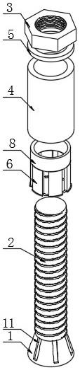 一种抗震支架后扩底锚栓组件的制作方法