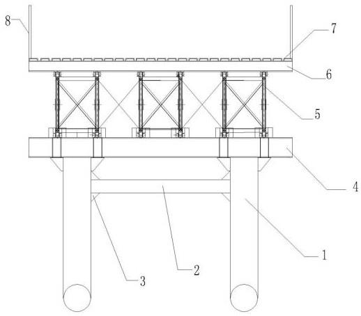 一种无跨中立柱钢栈桥结构的制作方法