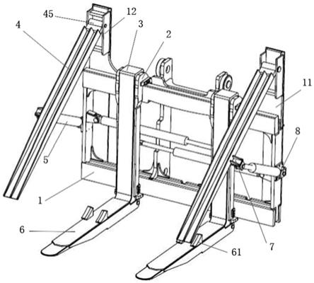 一种具有搬运大型管桶状实物的属具的叉车货叉架的制作方法