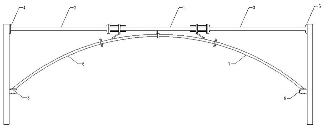 中部无支撑的大跨度弧形钢结构及施工方法与流程