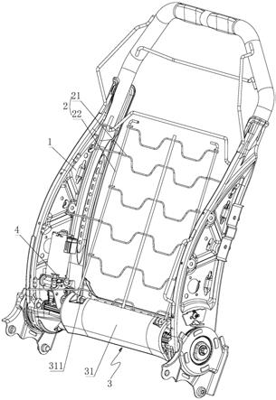 电动调节的汽车座椅臀部后侧支撑结构的制作方法