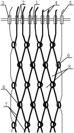 有结编网机编织有结网片加大网目机构的制作方法