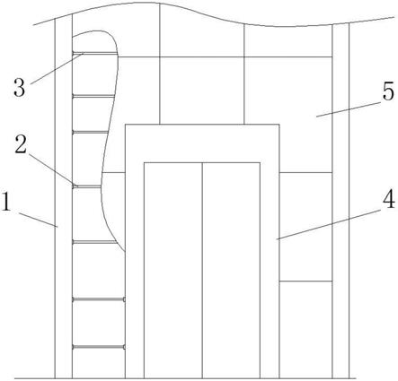 一种加装电梯玻璃幕墙井道厅门面两侧的围护结构的制作方法