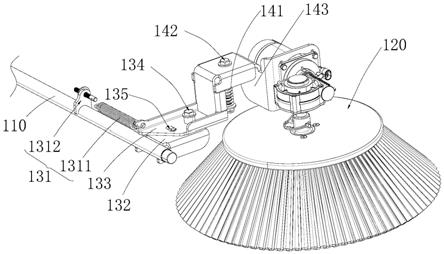 扫地车的边刷结构的制作方法
