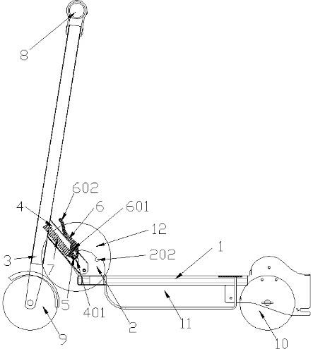 一种具有安全省力折叠结构的电动滑板车的制作方法