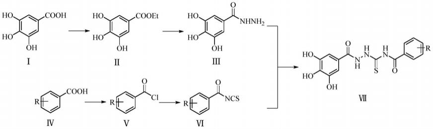 含氨基硫脲的没食子酸类衍生物及合成方法与用途与流程