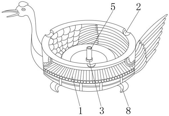 一种黄鹤造型的烟灰缸的制作方法