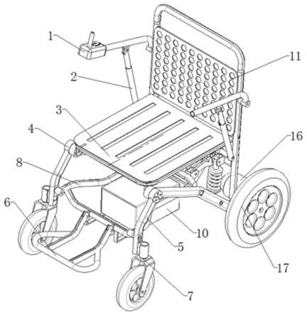一种高弹减震折叠电动轮椅的制作方法
