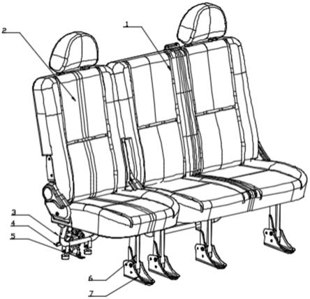 一种边座可折叠三人座座椅总成的制作方法