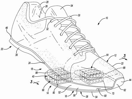 用于鞋底结构的叠置缓冲装置的制作方法