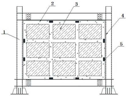 一种钢框架内填磷石膏-混凝土组合墙的墙体及制备方法与流程