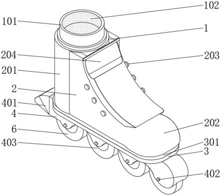 一种带阻尼刹车块的溜冰鞋的制作方法