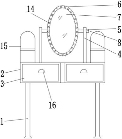 一种角度可调的梳妆台的制作方法