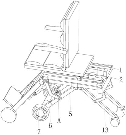 一种可变位姿越障式智能轮椅的主驱动轮腿机构
