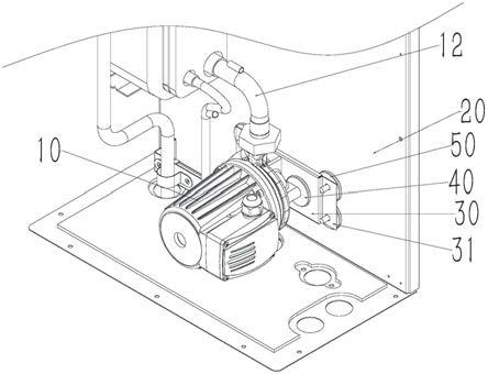 一种内置水泵阻隔共振的固定结构及热泵机组的制作方法