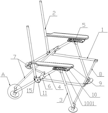 一种双向折合的躺椅架的制作方法