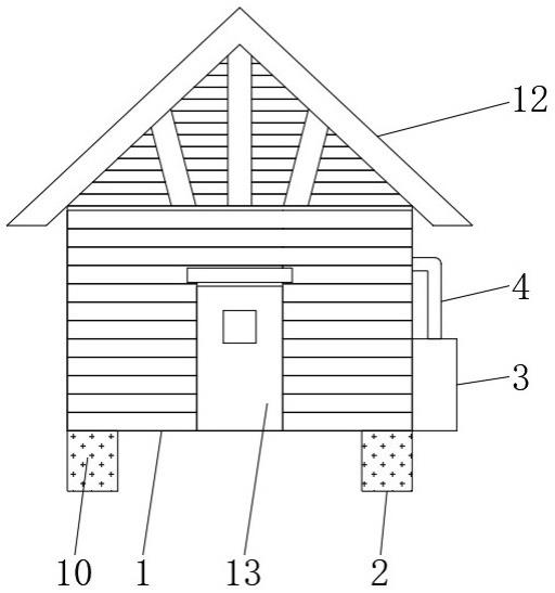 一种防止底部潮湿的井干式木屋的制作方法