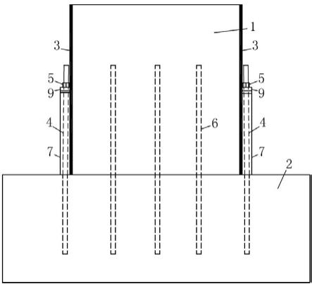 双钢板混凝土组合剪力墙与RC基础锚固节点结构