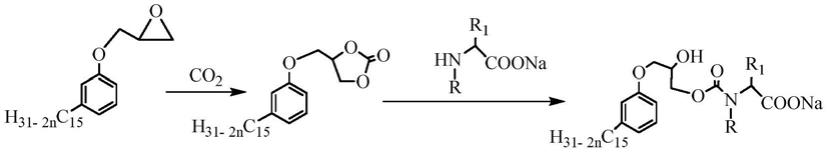 一种腰果酚环碳酸酯醚羧酸盐阴离子表面活性剂及其制备方法与流程
