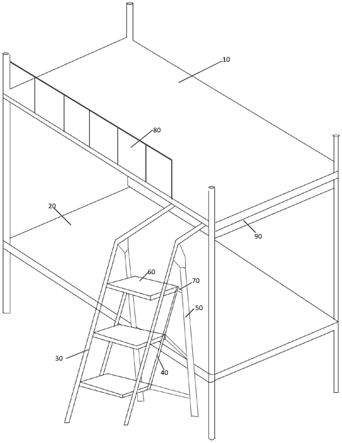 一种带有伸缩步梯的双层床的制作方法