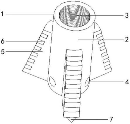 一种建筑施工钻机打孔式三叶锚头结构的制作方法