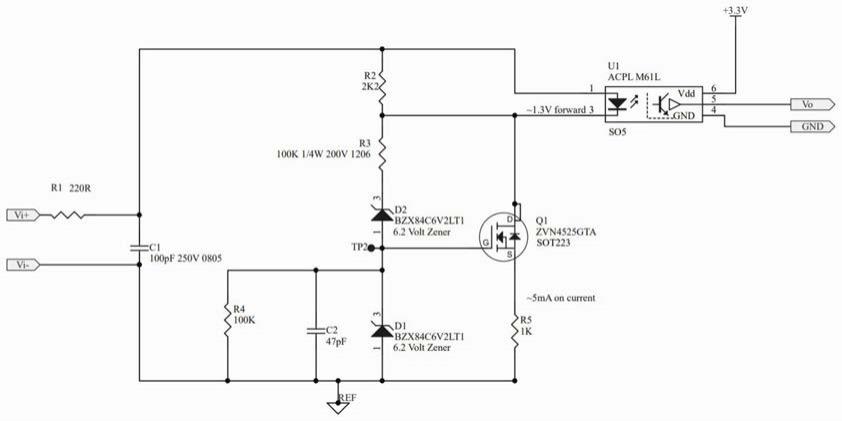不同电压等级输入信号的检测电路的制作方法