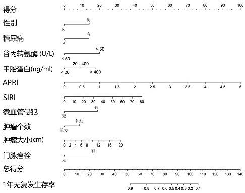 一种对HCC患者术后早期无复发生存率的预测方法与流程