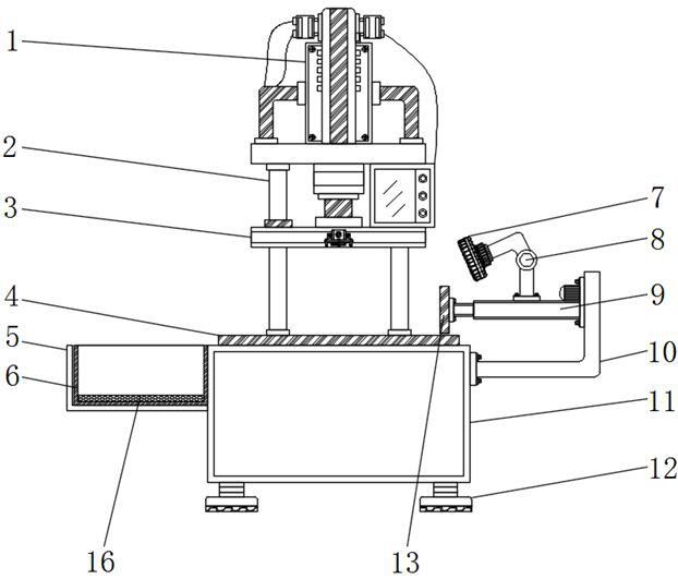 一种生产SMC片材用方便下料的四柱式液压机的制作方法
