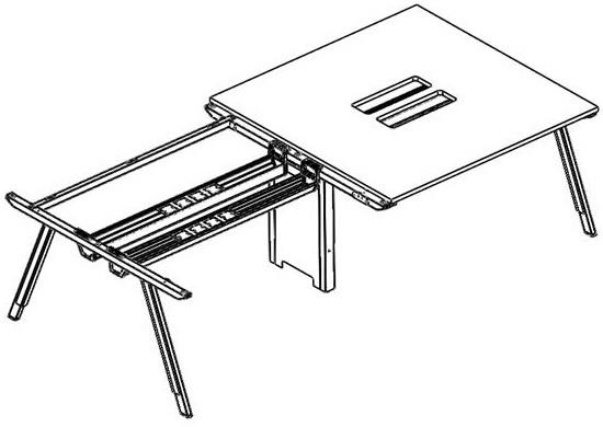 一种安装便捷的钢木职员桌的制作方法