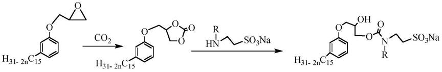 一种腰果酚环碳酸酯醚磺酸盐阴离子表面活性剂及其制备方法与流程