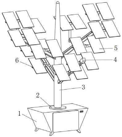 一种光伏发电用主干可旋转树状光伏叶片支撑机构