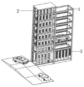 单向进出一通道一车位内爬架式智能立体车库的制作方法