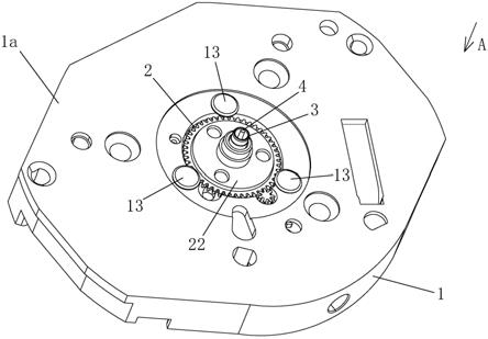 一种应用于电子钟表机芯的时轮与主夹板的装配结构的制作方法