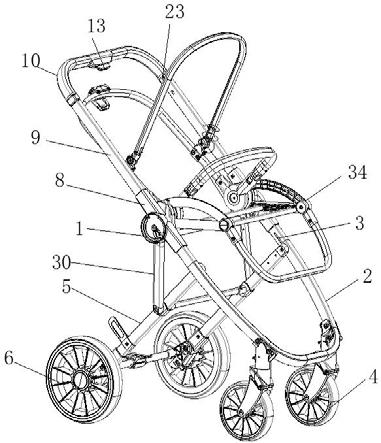 一种推杆解锁收车的婴儿手推车的制作方法