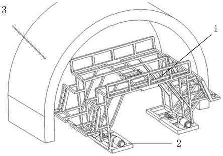 一种基于螺旋滚轮弹簧式的隧道作业台架装置及方法与流程