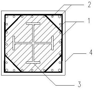 矩形八角形组合螺旋箍及其应用的钢筋混凝土柱的制作方法